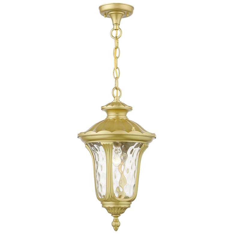 Image 1 Oxford 1 Light Soft Gold Outdoor Medium Pendant Lantern