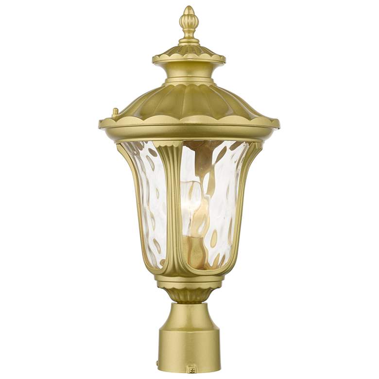 Image 1 Oxford 1 Light Soft Gold Outdoor Medium Post Top Lantern