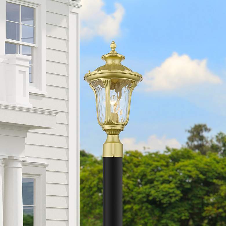 Image 1 Oxford 1 Light Soft Gold Outdoor Medium Post Top Lantern