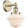 Oxford 10"High Antique Brass Sconce With Matte White Shade