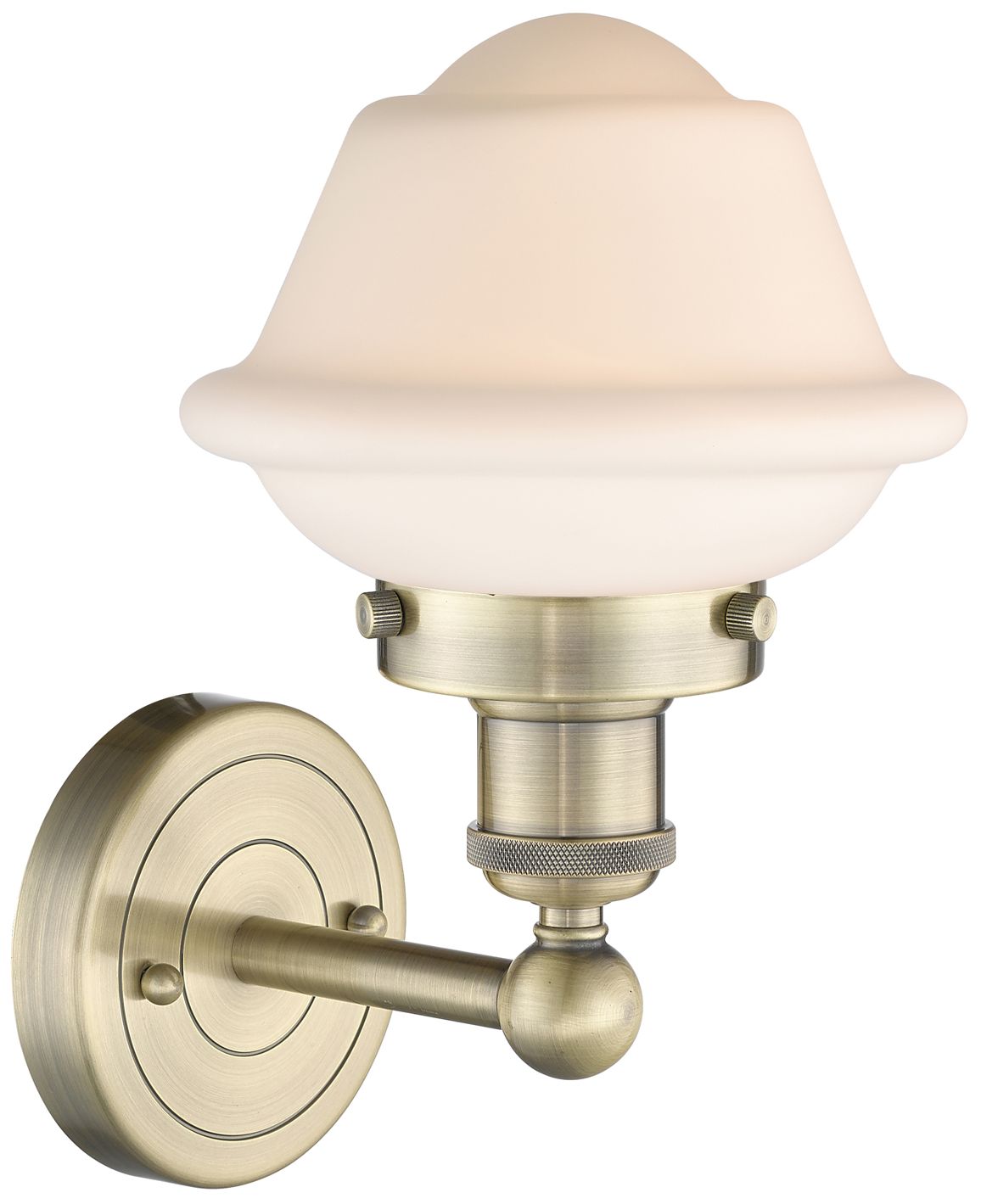 Image 2 Oxford 10"High Antique Brass Sconce With Matte White Shade more views