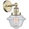 Oxford 10"High Antique Brass Sconce With Seedy Shade