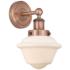 Oxford 10"High Antique Copper Sconce With Matte White Shade