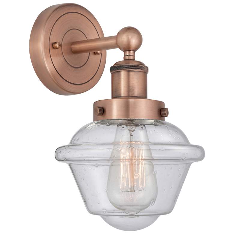 Image 1 Oxford 10"High Antique Copper Sconce With Seedy Shade