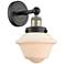 Oxford 10"High Black Antique Brass Sconce With Matte White Shade