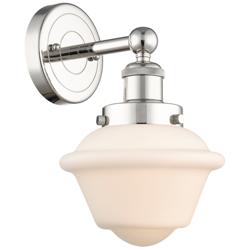 Oxford 10&quot;High Polished Nickel Sconce With Matte White Shade