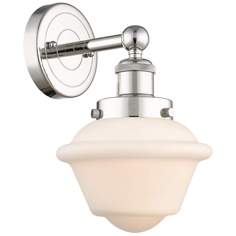 Image 1 Oxford 10 inchHigh Polished Nickel Sconce With Matte White Shade