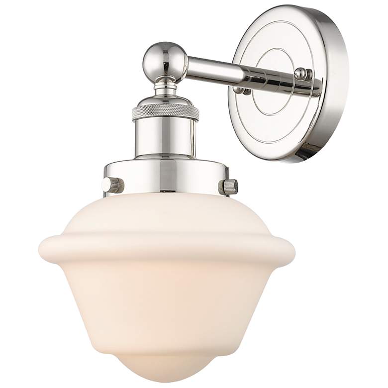 Image 1 Oxford 10"High Polished Nickel Sconce With Matte White Shade