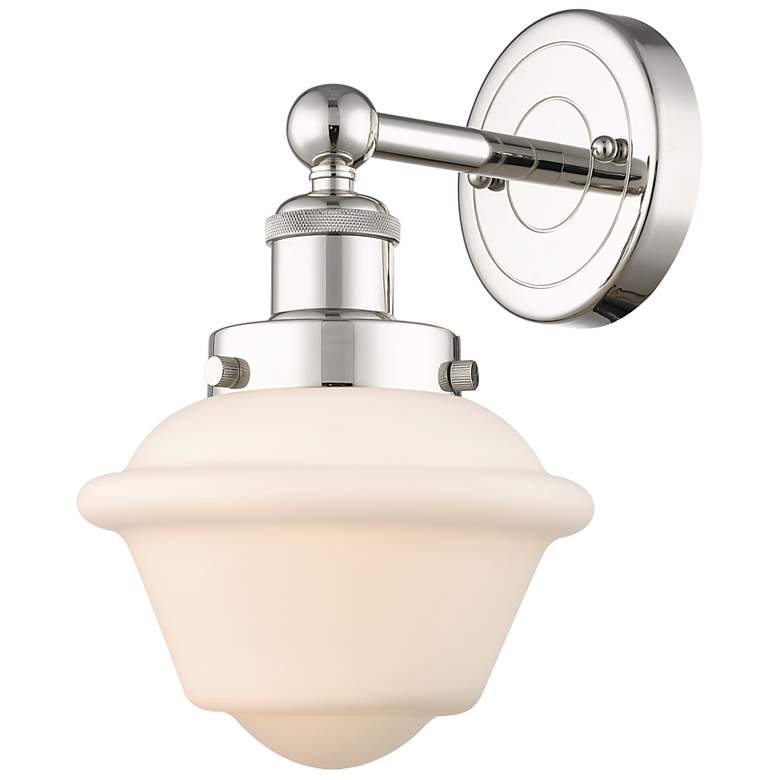 Image 1 Oxford 10 inchHigh Polished Nickel Sconce With Matte White Shade