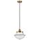 Oxford 11.75" Wide Antique Brass Corded Mini Pendant w/ Clear Shade