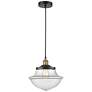 Oxford 11.75" Wide Black Brass Corded Mini Pendant With Clear Shade
