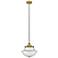 Oxford 11.75" Wide Brushed Brass Corded Mini Pendant w/ Seedy Shade