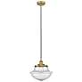 Oxford 11.75" Wide Brushed Brass Corded Mini Pendant w/ Seedy Shade