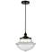 Oxford 11.75" Wide Matte Black Corded Mini Pendant With Clear Shade