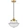 Oxford 11.75" Wide Satin Gold Corded Mini Pendant With Clear Shade