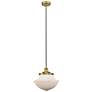 Oxford 11.75"W Brushed Brass Corded Mini Pendant w/ Matte White Shade