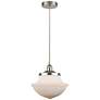 Oxford 11.75"W Satin Nickel Corded Mini Pendant w/ Matte White Shade