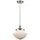 Oxford 11.75"W Satin Nickel Corded Mini Pendant w/ Matte White Shade