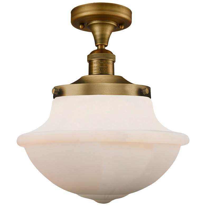 Image 1 Oxford 11 3/4" Wide Brushed Brass Ceiling Light