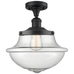 Oxford 11 3/4" Wide Matte Black Ceiling Light w/ Clear Glass