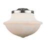 3_Oxford 11 3/4" Wide Satin Gold Ceiling Light w/ White Glass more views