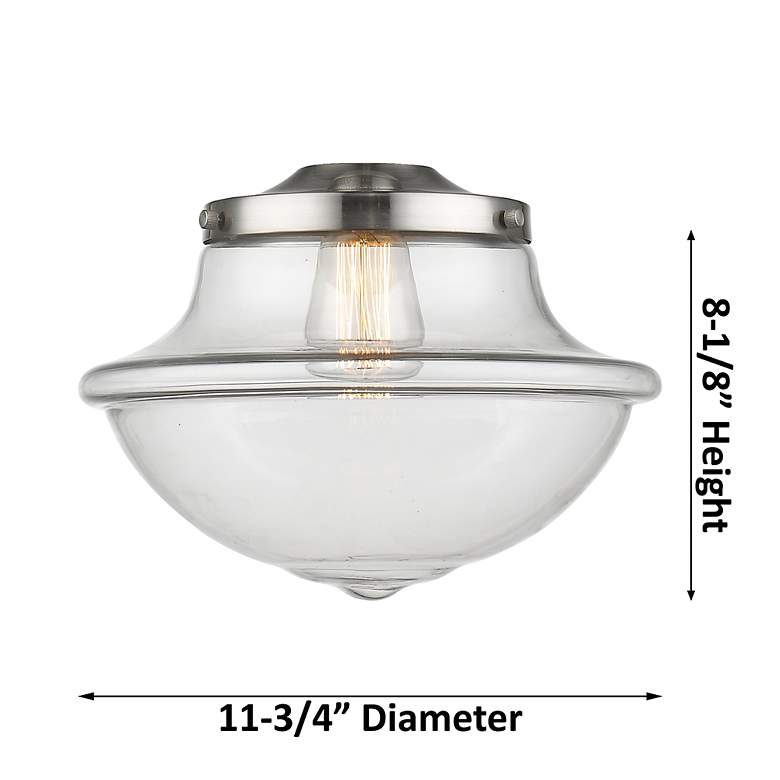 Image 5 Oxford 11 3/4" Wide Satin Gold Ceiling Light w/ White Glass more views