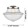 5_Oxford 11 3/4" Wide Satin Gold Ceiling Light w/ White Glass more views