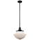 Oxford 11 3/4"W Matte Black LED Mini Pendant w/ White Glass