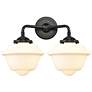 1_Oxford 11"H Oil-Rubbed Bronze 2-Light Sconce w/ White Glass