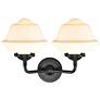 2_Oxford 11"H Oil-Rubbed Bronze 2-Light Sconce w/ White Glass more views