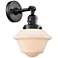 Oxford 12" High Matte Black White Glass LED Wall Sconce