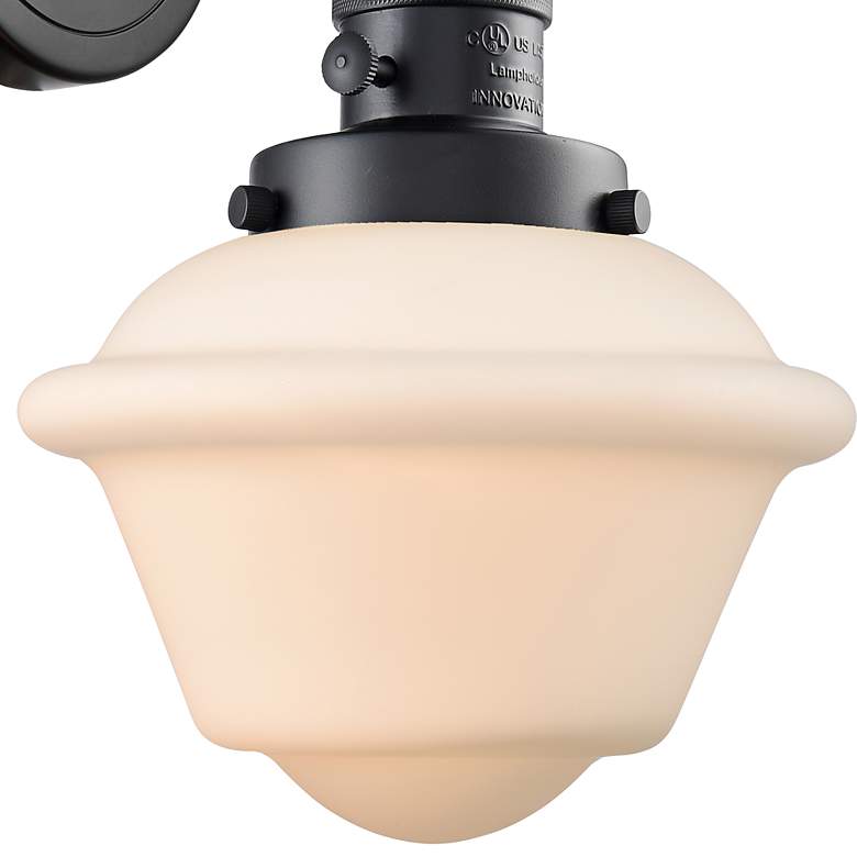Image 2 Oxford 12" High Matte Black White Glass LED Wall Sconce more views