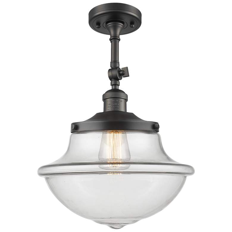 Image 1 Oxford 12" Wide Bronze LED Ceiling Light with Clear Glass