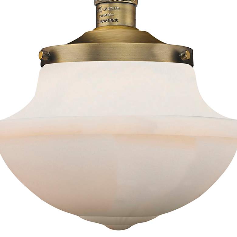 Image 2 Oxford 12" Wide Brushed Brass Mini Pendant w/ White Glass more views
