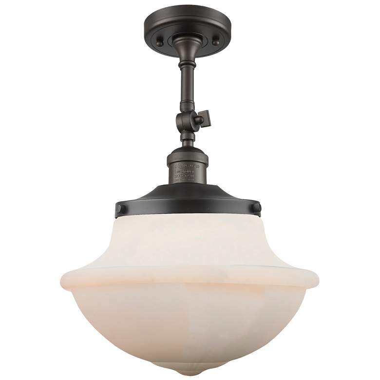 Image 1 Oxford 12" Wide Oil-Rubbed Bronze LED Ceiling Light