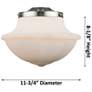 4_Oxford 12" Wide Satin Gold LED Ceiling Light w/ White Glass more views