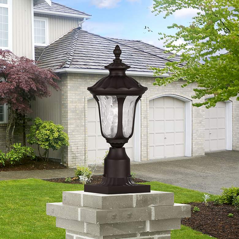 Image 1 Oxford 15.5-in H Bronze Post Lantern
