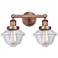Oxford 15.5" Wide 2 Light Antique Copper Bath Vanity Light With Clear 