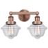 Oxford 15.5" Wide 2 Light Antique Copper Bath Vanity Light With Clear 