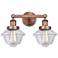 Oxford 15.5" Wide 2 Light Antique Copper Bath Vanity Light With Clear