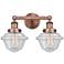 Oxford 15.5" Wide 2 Light Antique Copper Bath Vanity Light With Seedy 
