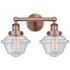Oxford 15.5" Wide 2 Light Antique Copper Bath Vanity Light With Seedy 