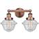 Oxford 15.5" Wide 2 Light Antique Copper Bath Vanity Light With Seedy