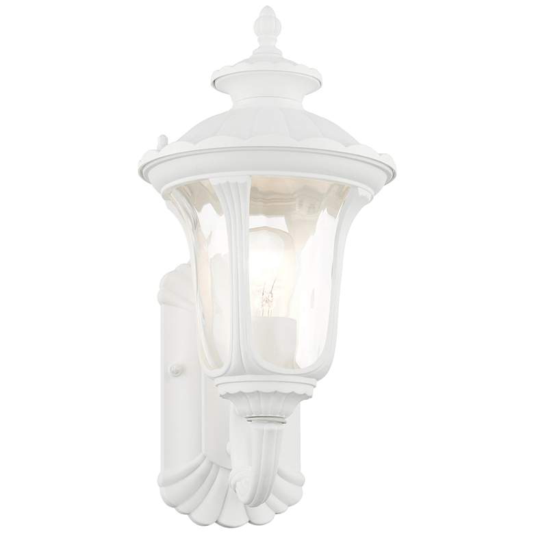 Image 1 Oxford 15 1/2 inch High White Upward Lantern Outdoor Wall Light