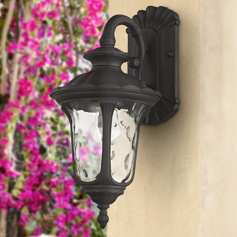 Image 1 Oxford 16 1/4 inchH Black Downward Lantern Outdoor Wall Light