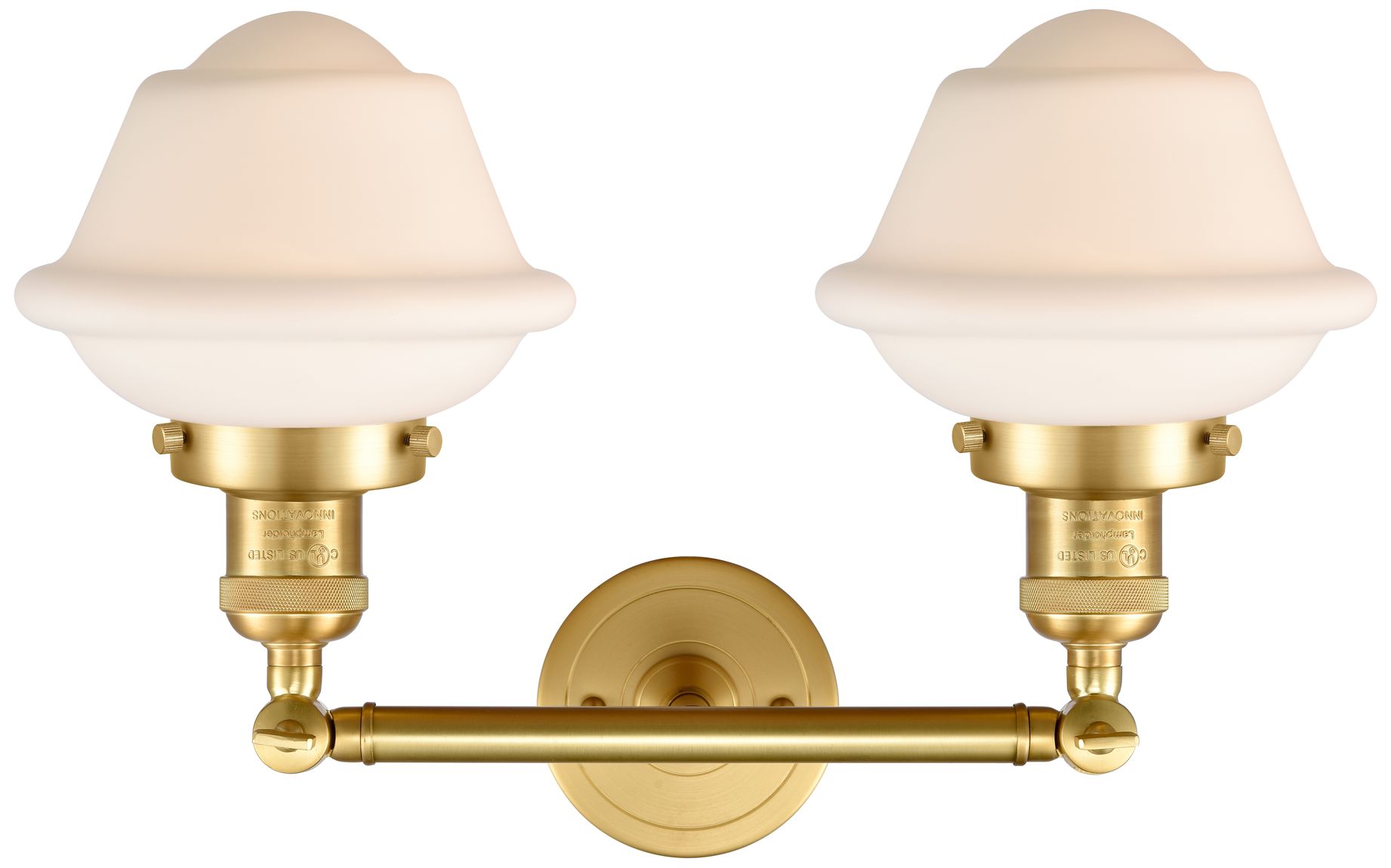 Image 2 Oxford 17" 2-Light Satin Gold Bath Light w/ Matte White Shade more views