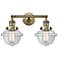 Oxford 17" Wide 2 Light Antique Brass Bath Vanity Light w/ Clear Shade