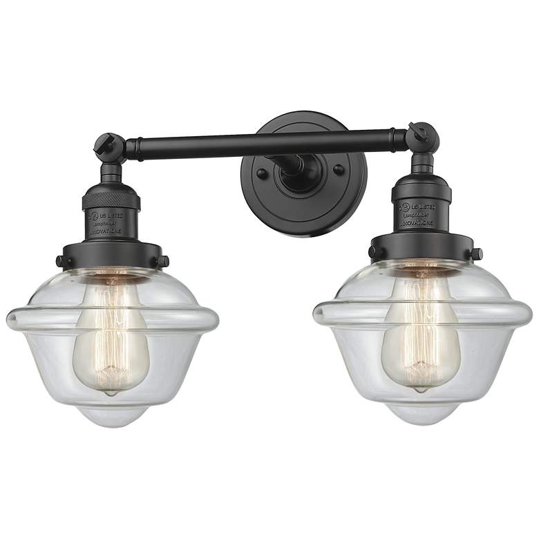 Image 1 Oxford 17" Wide 2 Light Oil Rubbed Bronze Bath Vanity Light w/ Clear S