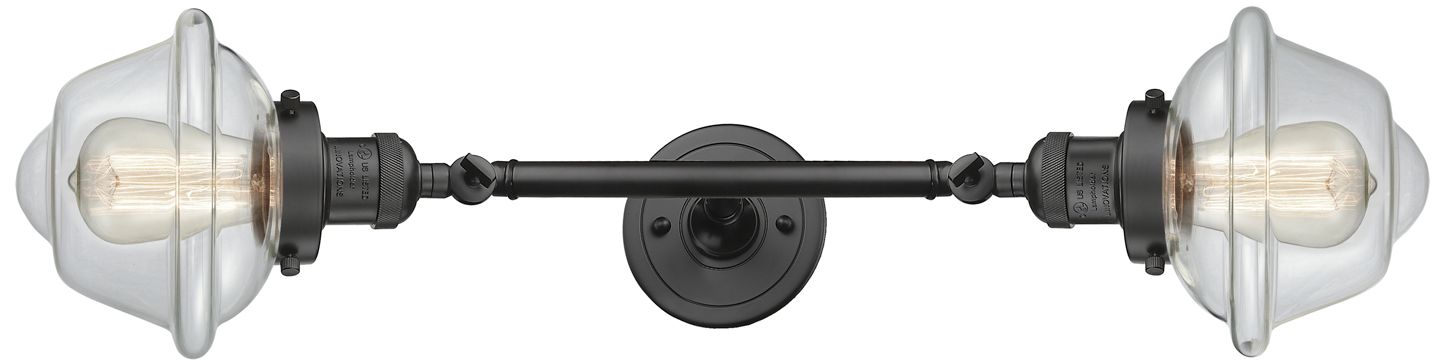 Image 4 Oxford 17" Wide 2 Light Oil Rubbed Bronze Bath Vanity Light w/ Clear S more views