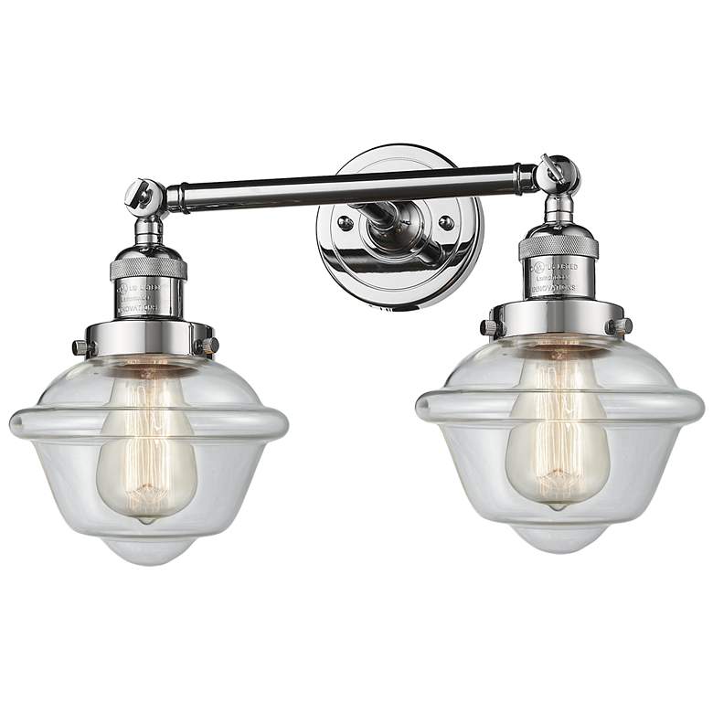 Image 1 Oxford 17" Wide 2 Light Polished Chrome Bath Vanity Light w/ Clear Sha
